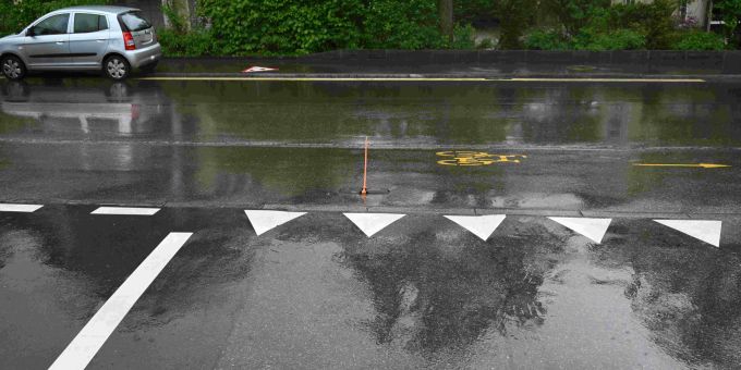 In Abtwil wurde ein Bub von einem Auto angefahren. Unfallstelle
