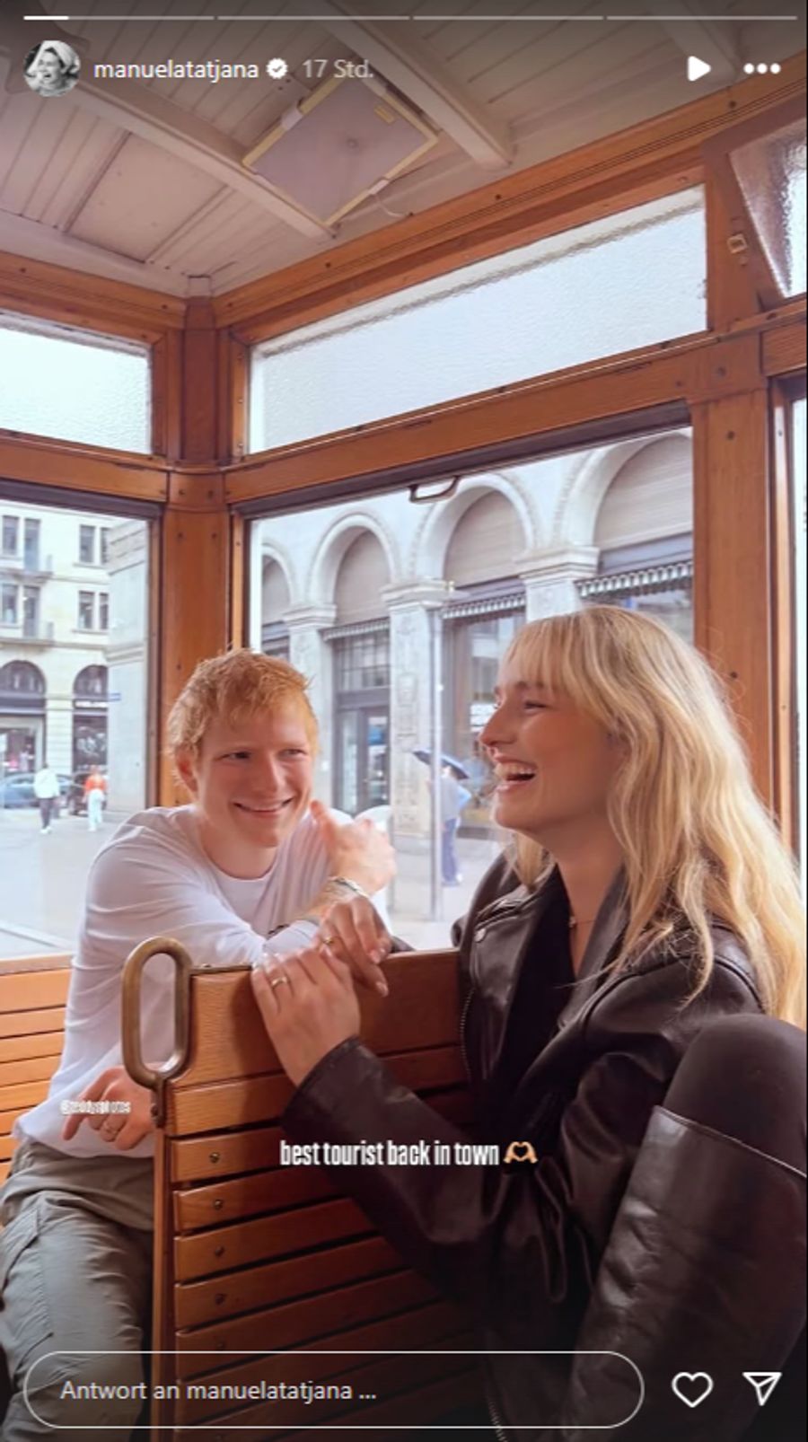 Ed Sheeran fährt mit Manuela Frey ...