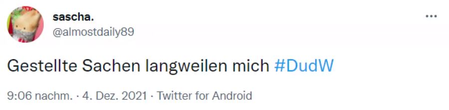 Twitterreaktion zu DudW.