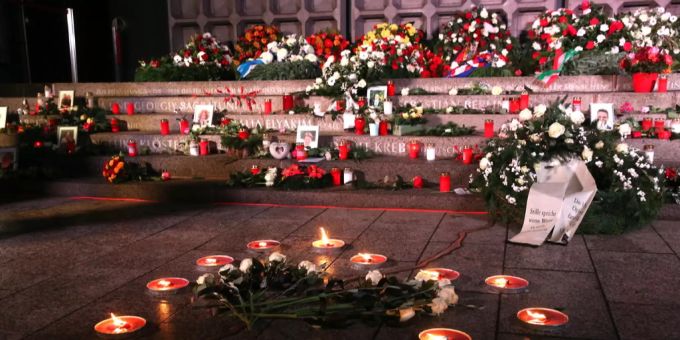 Am Breitscheidplatz in Berlin wird an die Opfer gedenkt. Breitscheidplatz