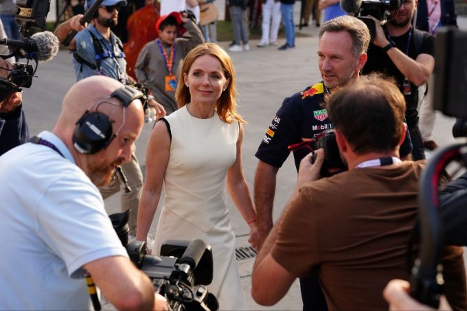 Red-Bull-Teamchef Christian Horner und seine Ehefrau Geri Halliwell beim Grossen Preis von Bahrain. Geri Halliwell Horner
