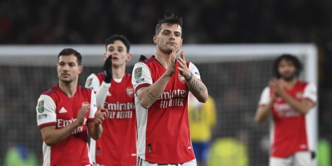 Granit Xhaka im Dress des FC Arsenal. Granit Xhaka