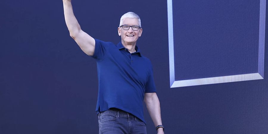 Apple-CEO Tim Cook an der Entwicklerkonferenz WWDC am Montag. Der Konzern kündigte unter anderem einen neuen Prozessor für seine neuen Mac-Computer an.