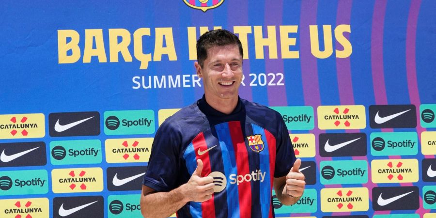 Feierte sein Debüt im Barca-Trikot: Robert Lewandowski.