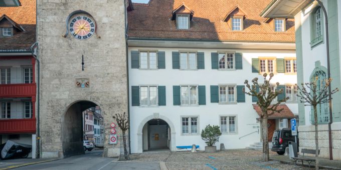 Der Eingang zum Städtli in Wangen an der Aare. Der Eingang zum Städtli in Wangen an der Aare.