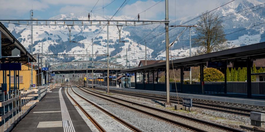 Der Bahnhof Ingebohl im Kanton Schwyz.