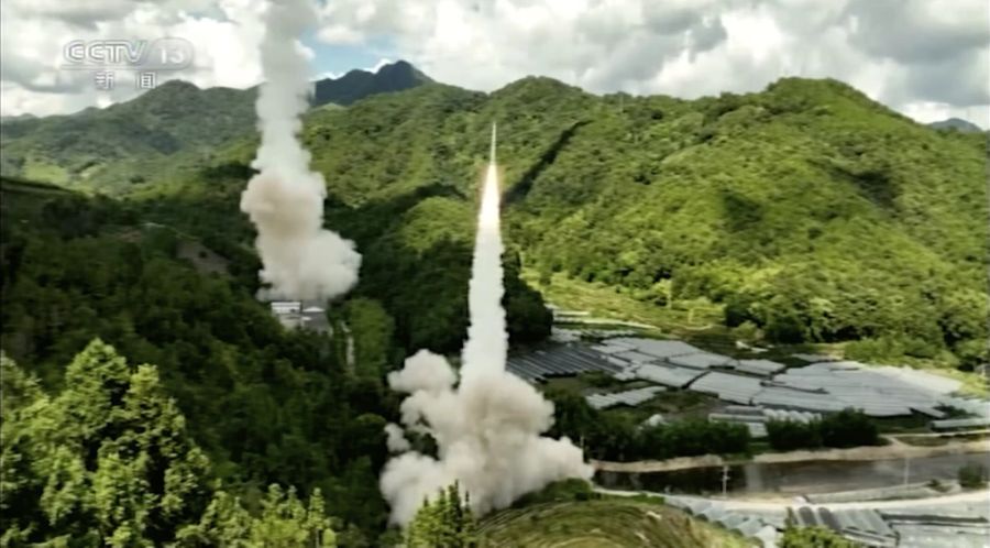 Militärübung China Rakete Taiwan