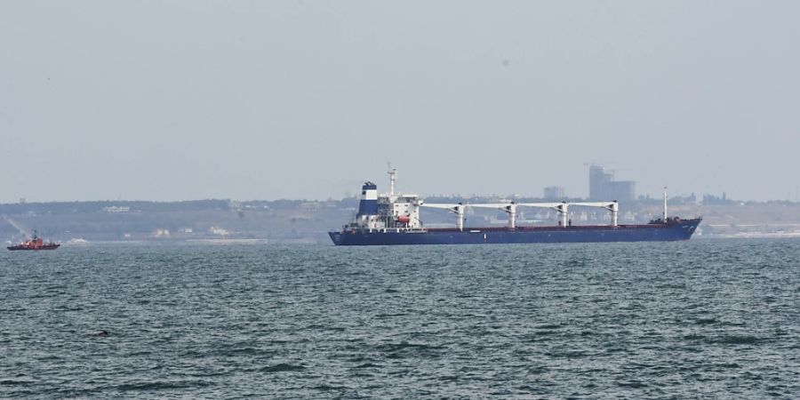 Der Massengutfrachter Razoni verlässt den Hafen von Odessa. Foto: Michael Shtekel/AP/dpa