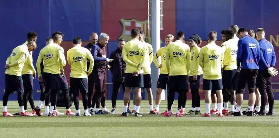 Eindrücke von vor der Corona-Krise: Die Stars des FC Barcelona im Training.