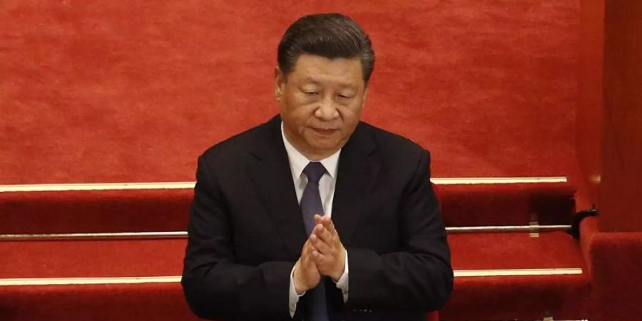 Chinas Präsident Xi Jinping bei der Eröffnungssitzung des Nationalen Volkskongresses in Peking. Foto: Andy Wong/Pool AP/dpa