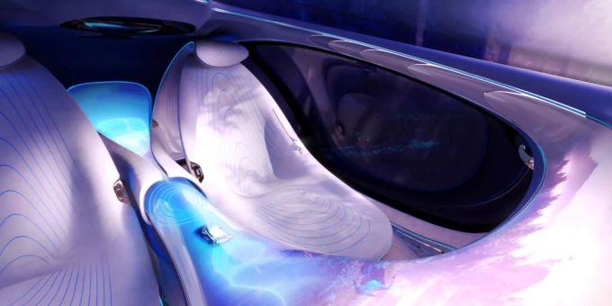Die Sitze bestehen aus einem veganen Leder-Imitat Mercedes Vision AVTR