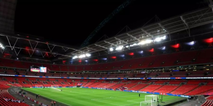 Zu den Halbfinals und dem Finale sind im Londoner Wembley-Stadion 60.000 Zuschauer zugelassen. Foto: Mike Egerton/PA Wire/dpa