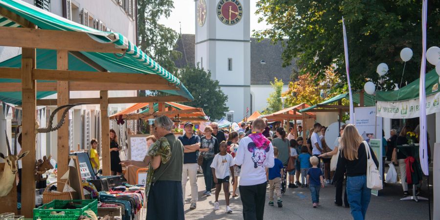 Markt im Ortskern von Meilen.