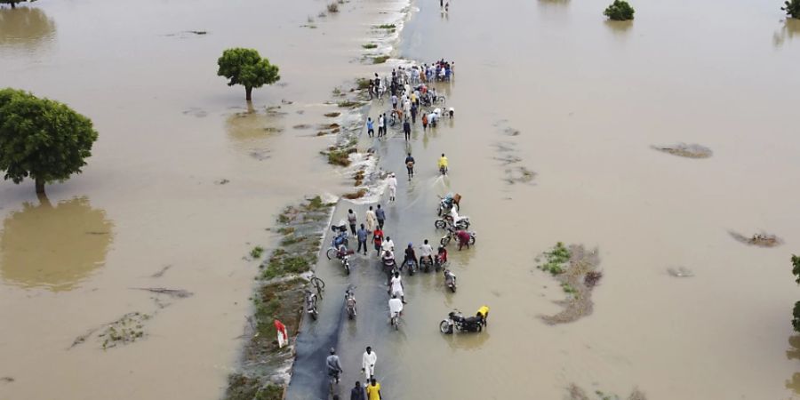 Bei den schwersten Überschwemmungen seit einem Jahrzehnt sind in Nigeria seit Juni mehr als 600 Menschen ums Leben gekommen. Im Bild Überschwemmungen im September in Hadeja. (Archivbild)