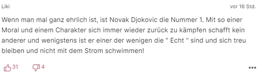 Für «Liki» steht fest: Novak Djokovic ist die Nummer eins.