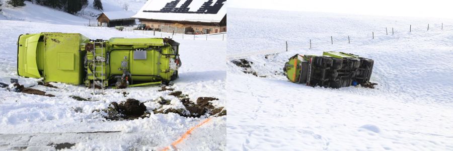 Der Lastwagen musste geborgen werden.
