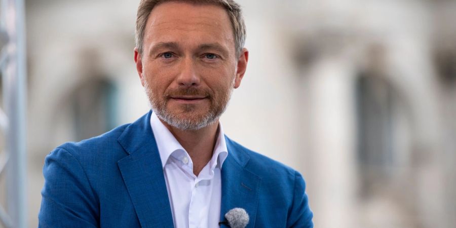 Finanzminister Christian Lindner beim Sommerinterview des ARD-«Berichts aus Berlin».