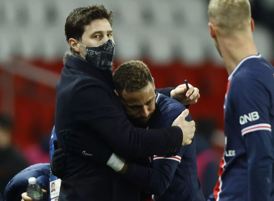 Mauricio Pochettino mit seinem Topstar Neymar.