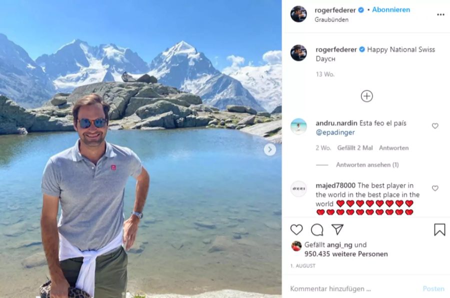 Federer am ersten August.