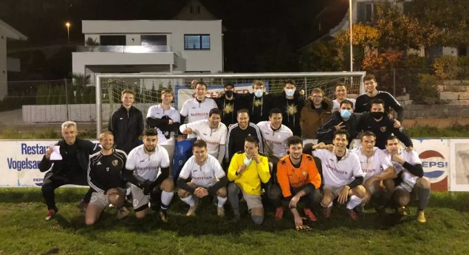 Die Herren 1b (2. Mannschaft) nach Erreichen der Aufstiegsrunde in Turgi am 24. Oktober 2020. FC Villlmergen 2. Mannschaft