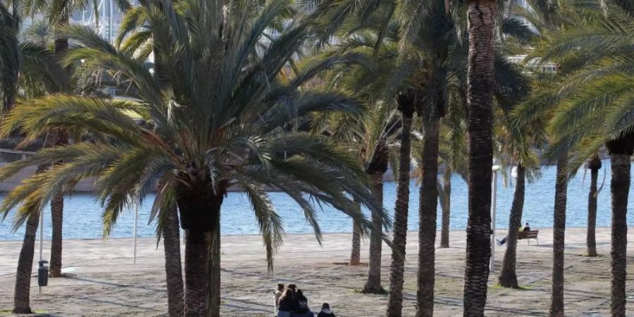 Menschen in Palma de Mallorca. Viele Deutsche haben Sehnsucht nach einem Urlaub im europäischen Ausland. Foto: Clara Margais/dpa