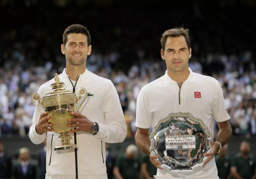 2019 gewann Novak Djokovic den Wimbledon-Final gegen Roger Federer.