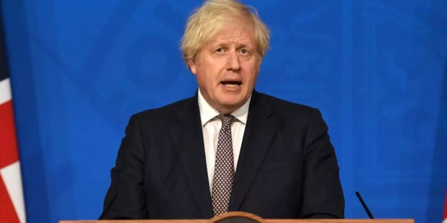 Grossbritanniens Premier Boris Johnson will am 19. Juli alle Corona-Massnahmen beenden. Foto: Daniel Leal-Olivas/PA Wire/dpa