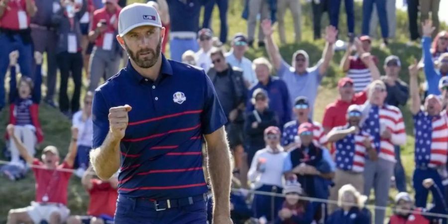 US-Star Dustin Johnson spielte am ersten Tag des Ryder Cups ganz starkes Golf. Foto: Ashley Landis/AP/dpa