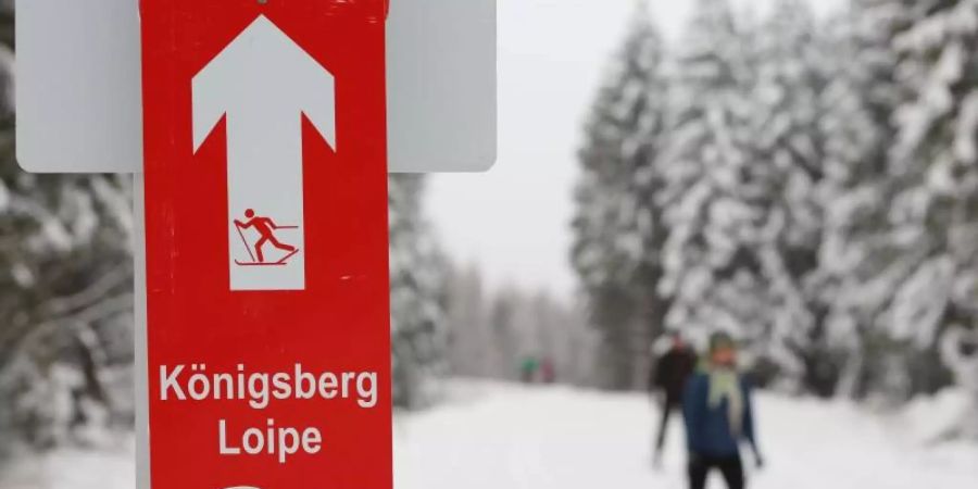 Wegen eines befürchteten Besucheransturms werden zahlreiche Loipen im Harz an diesem Wochenende für den Betrieb geschlossen. Foto: Matthias Bein/dpa-Zentralbild/ZB