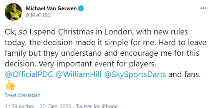 Michael van Gerwen betont, dass die WM ein wichtiger Anlass für Spieler und Fans ist. Michael van Gerwen