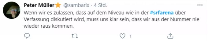 Die Arena sorgte auch auf Twitter für viel Diskussionen. «Arena»