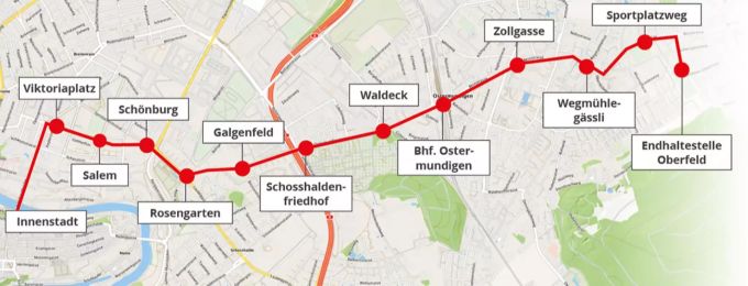 Buslinie Nr. 10 zwischen Bern und Ostermundigen.