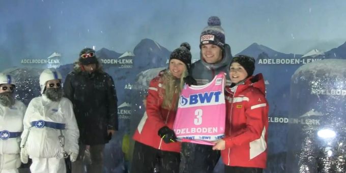 Meillard mit der 3 - So lief die neue Startnummern-Party in Adelboden