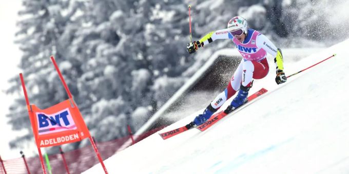 Marco Odermatt unterwegs zu einer Top-Zeit in Adelboden BE. Marco Odermatt