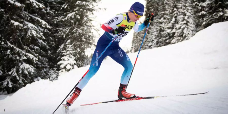 Nadine Fähndrich beim Langlauf.