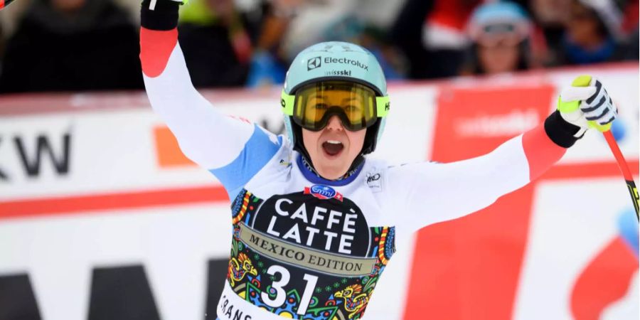 Bravo! Wendy Holdener landet auf Platz 3 im Super-G in Crans-Montana.