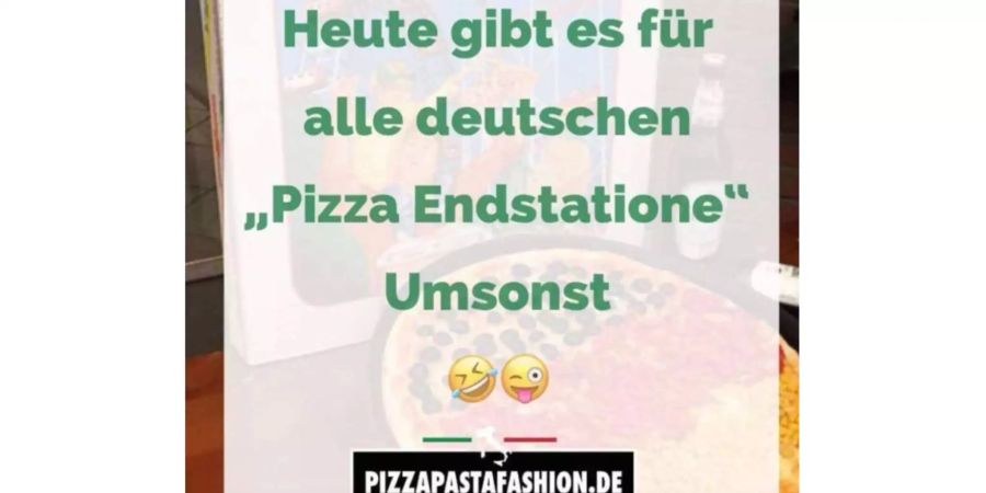 Autsch! Nach Monaten der deutschen Häme dürfen sich die Italiener nun rächen. Pizza Endstatione zum Ersten