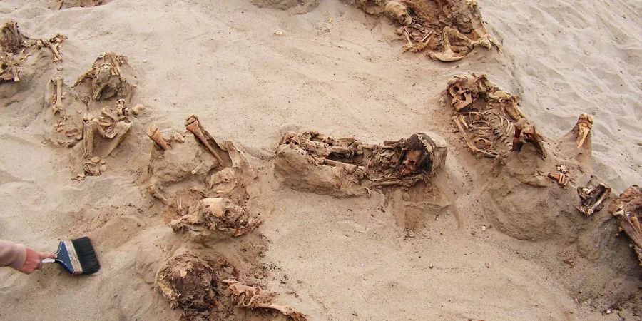 Archäologen haben in Peru ein Massengrab mit Knochenresten von 140 Kindern entdeckt.