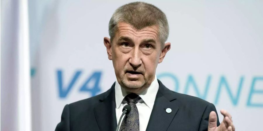 Andrej Babis, Ministerpräsident von Tschechien, spricht bei einer Pressekonferenz.