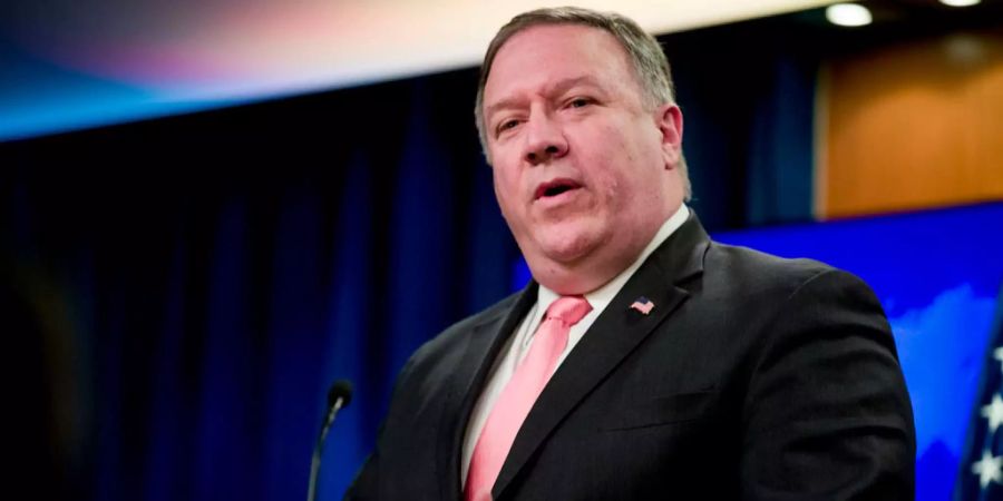 US-Aussenminister Mike Pompeo spricht mit der Presse.