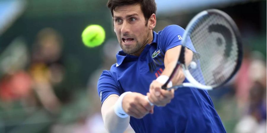 Novak Djokovic am Exhibitionsturnier «Kooyong Classic» in Melbourne.