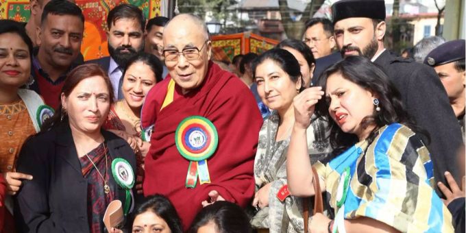Das Symbol von Frieden und Freiheit für Tibet: Der Dalai Lama. Der geistige Führer Tibets lebt im Exil in Dharamsala der schweiz chinesische staatssicherheit