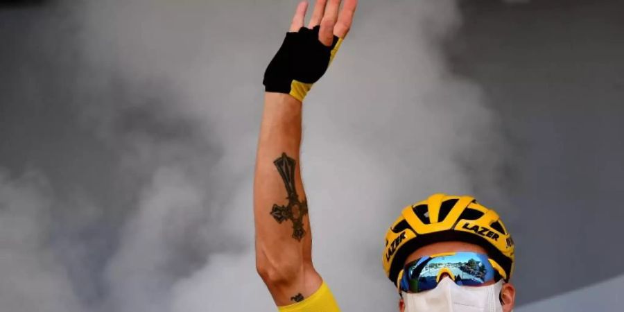 Trägt auch auf der Königsetappe der Tour de France 2020 das Gelbe Trikot: Primoz Roglic. Foto: David Stockman/BELGA/dpa