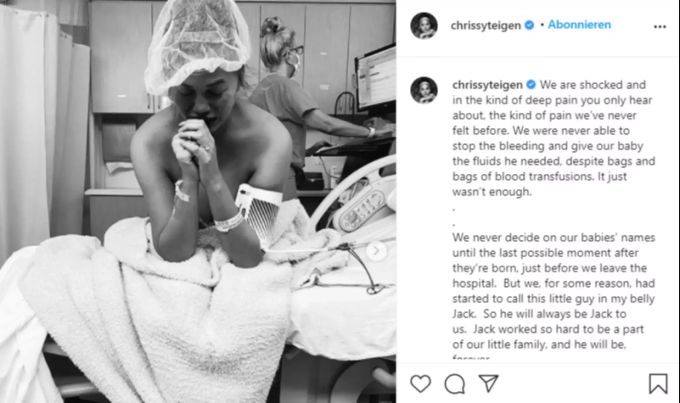 Chrissy Teigen Baby: Sie hat ihr drittes Kind in der Schwangerschaft verloren. Chrissy Teigen