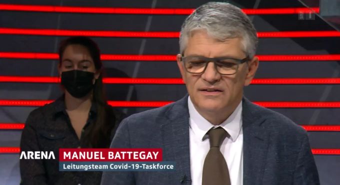 Infektiologe Manuel Battegay in der «Arena» vom Freitagabend. manuel battegay