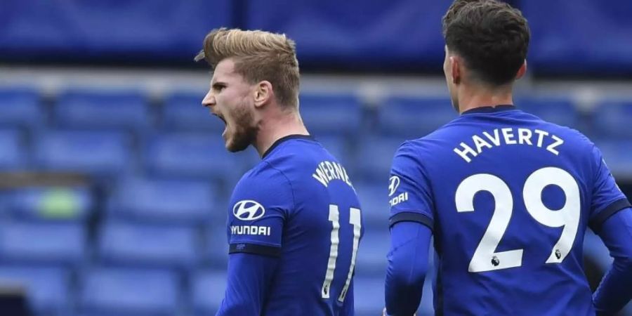 Auch zwei Tore von Timo Werner (l) und ein Havertz-Treffer reichten Chelsea gegen Southampton nicht zum Sieg. Foto: Ben Stansall/Pool AFP/AP/dpa