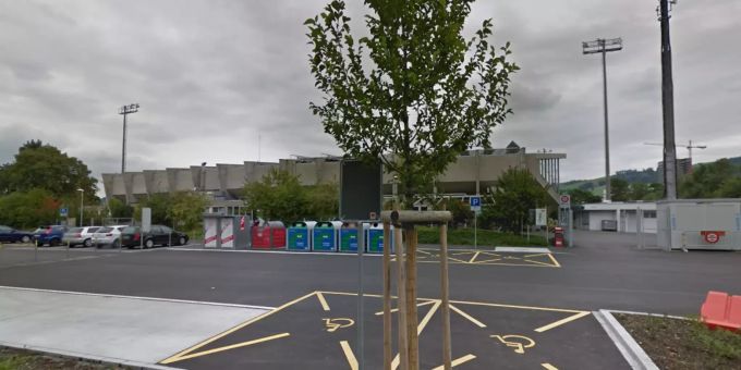 Das Herti Einkaufszentrum in Zug. Herti