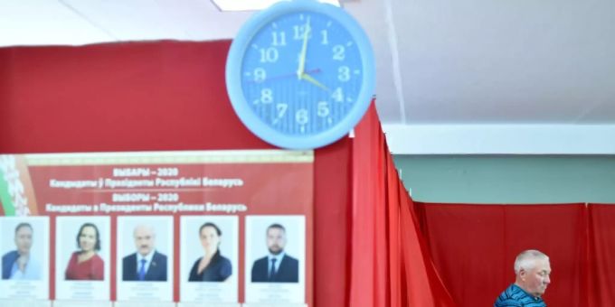Wahllokal in Hlybokaje Wahllokal in Hlybokaje