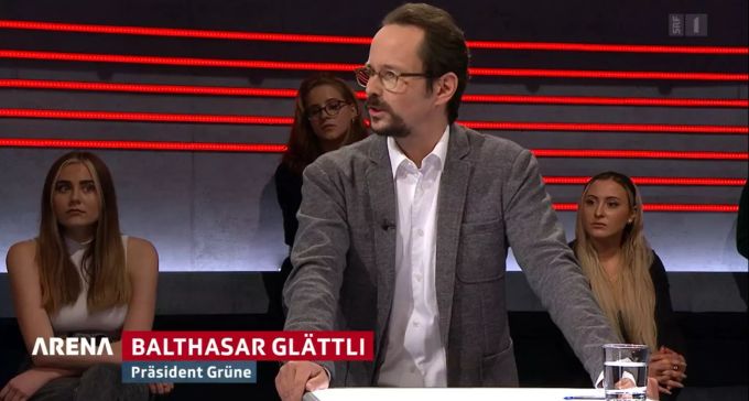 Der Grünen-Präsident Balthasar Glättli nahm in der «Arena» die Klima-Aktivisten in Schutz. «Arena»