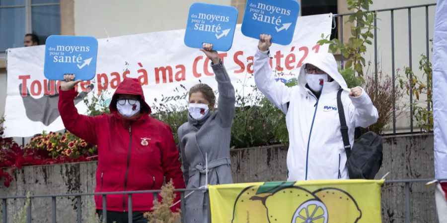 gesundheitspersonal Protest neuenburg